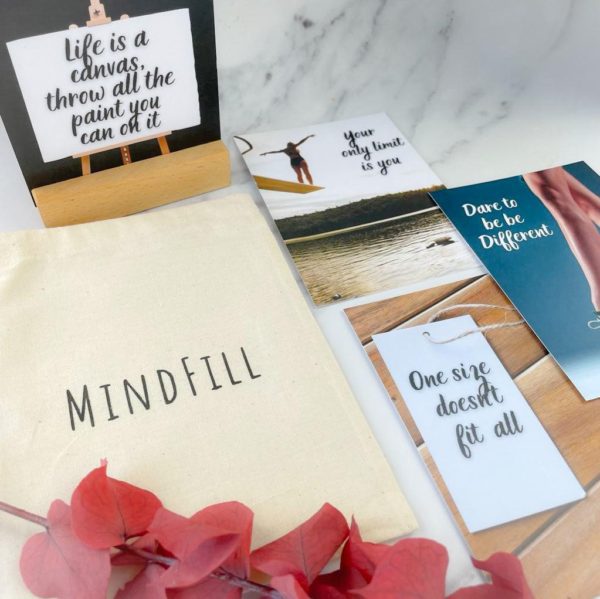 A picture of affirmation cards from the good morning care package
