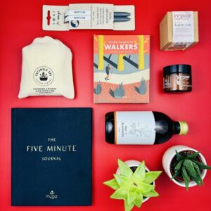 A picture of the products that are included in the Walkers Wellness Gift Box