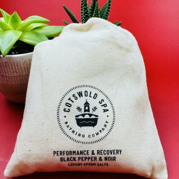 A picture of the Cotswold Spa Performance Recovery Bath Salt that are included in the Walkers Wellness Box.