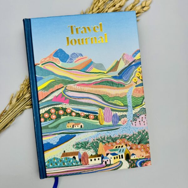 A picture of the DK travel Journal that is included in the Mindful Traveller Gift Box.