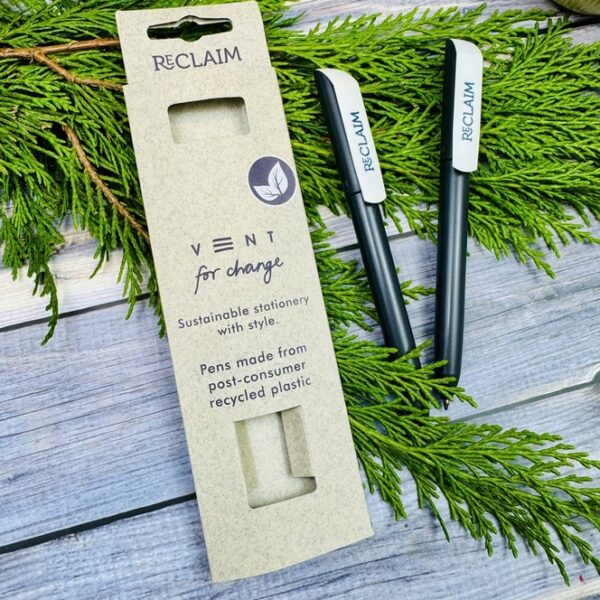 A picture of the Vent Reclaim Blac Pens that are included in the Good Vibes Gift Box